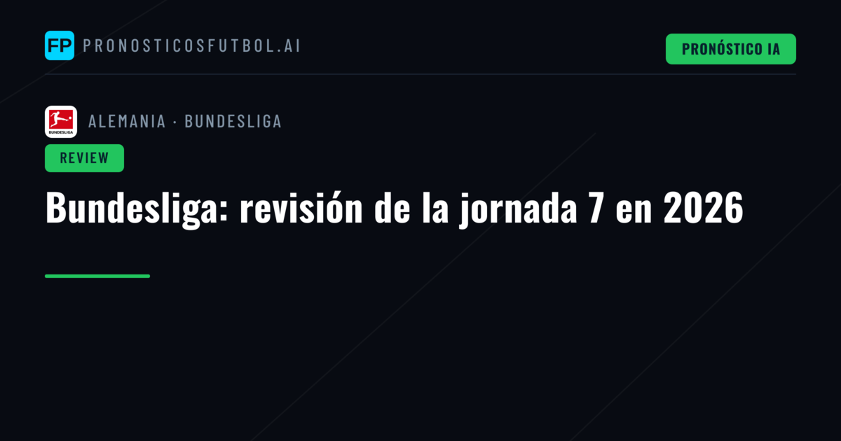 Bundesliga: revisión de la jornada 7 en 2026