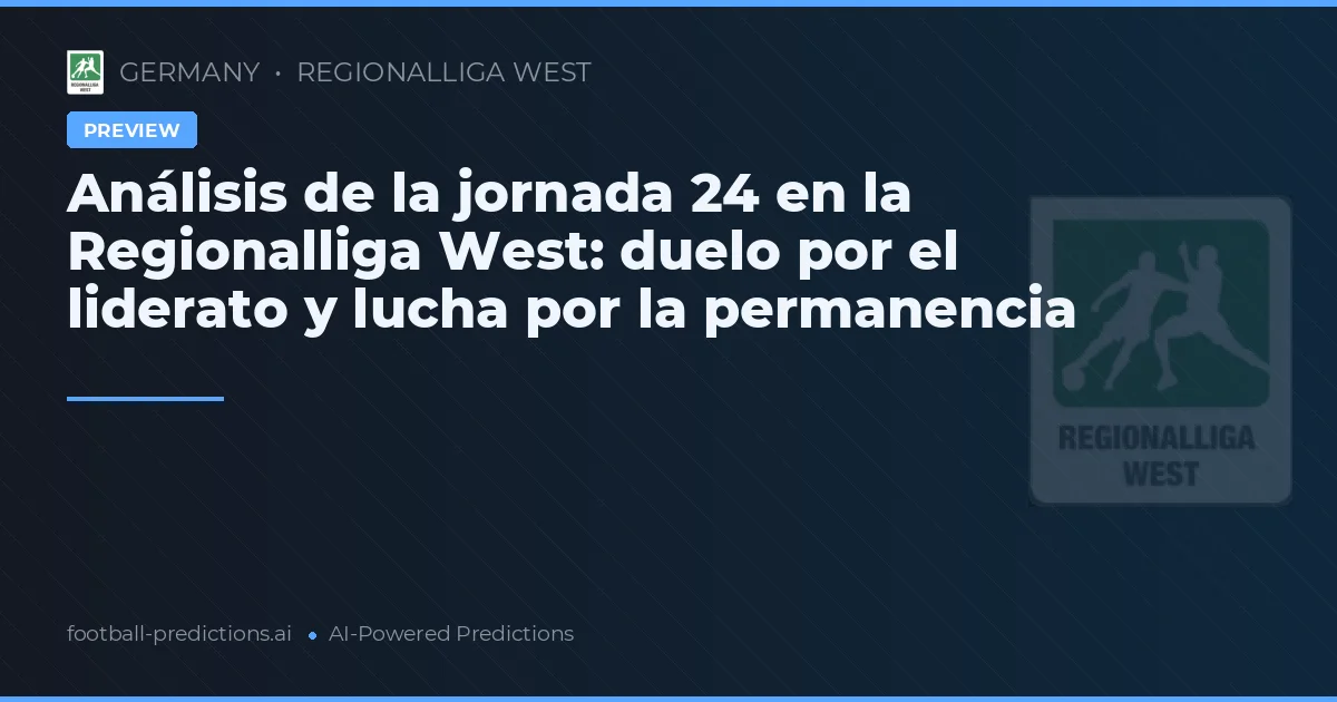 Análisis de la jornada 24 en la Regionalliga West: duelo por el liderato y lucha por la permanencia