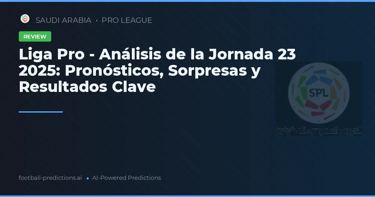 Liga Pro - Análisis de la Jornada 23 2025: Pronósticos, Sorpresas y Resultados Clave