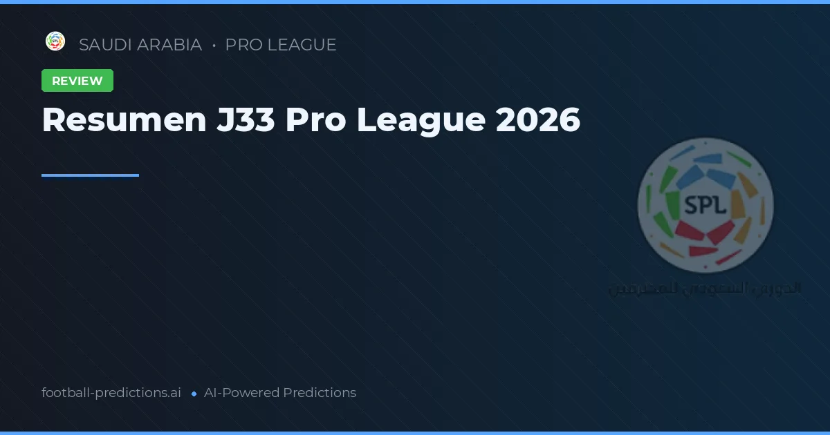 Resumen J33 Pro League 2026