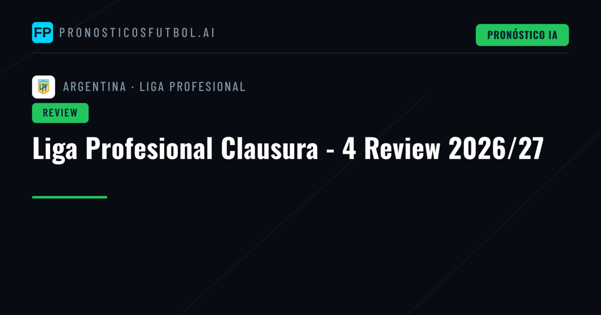 Liga Profesional Clausura - 4 Review 2026/27
