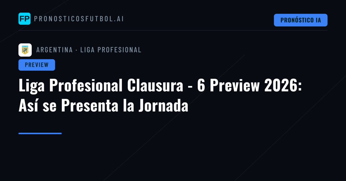 Liga Profesional Clausura - 6 Preview 2026: Así se Presenta la Jornada