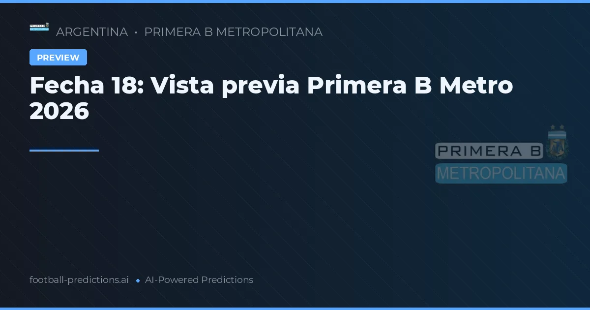 Fecha 18: Vista previa Primera B Metro 2026