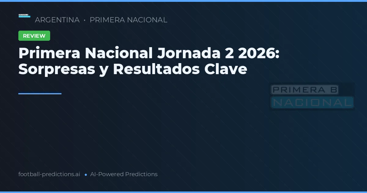 Primera Nacional Jornada 2 2026: Sorpresas y Resultados Clave