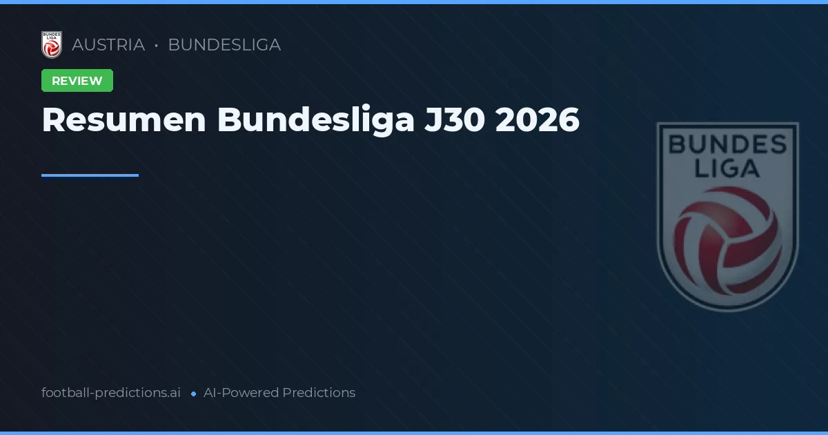Resumen Bundesliga J30 2026
