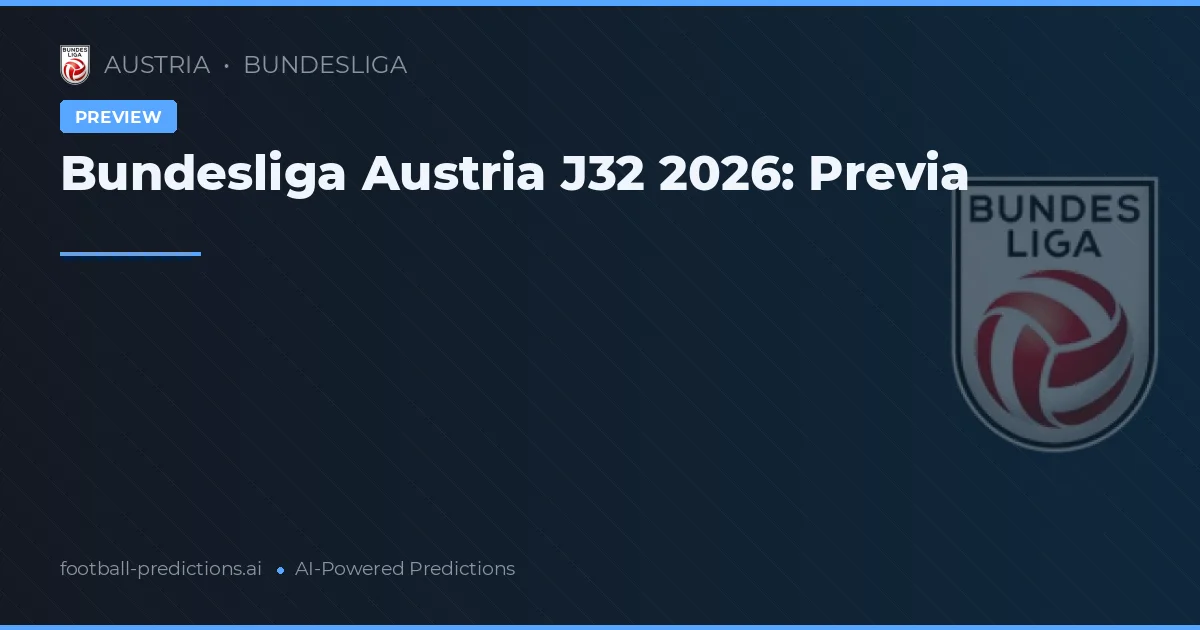 Bundesliga Austria J32 2026: Previa