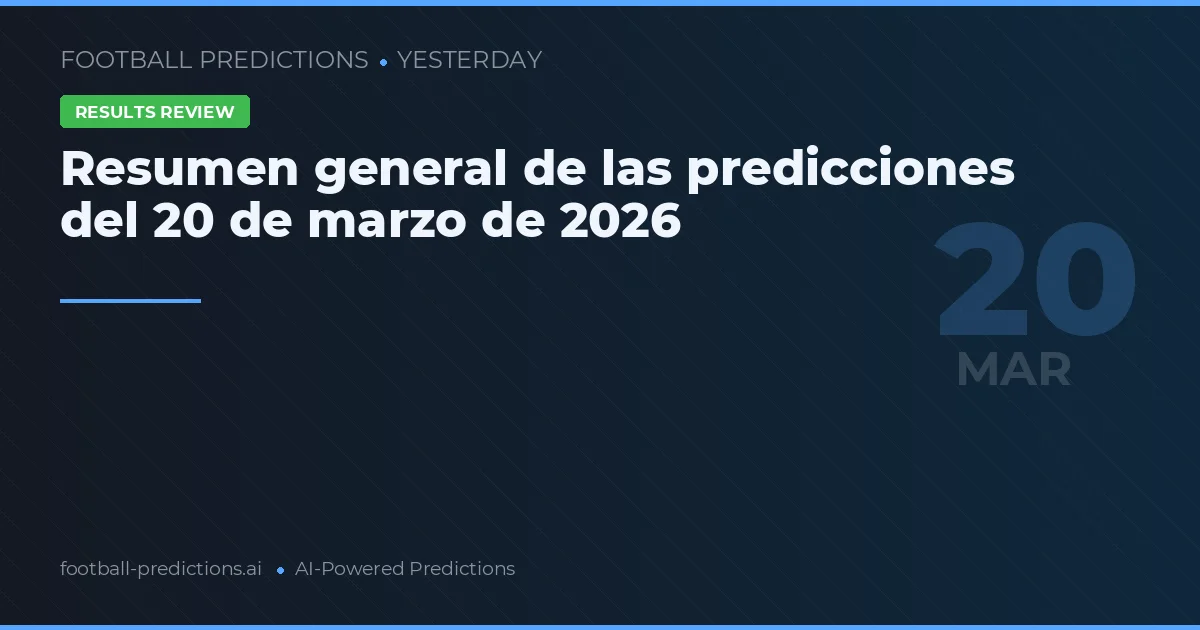 Resumen general de las predicciones del 20 de marzo de 2026