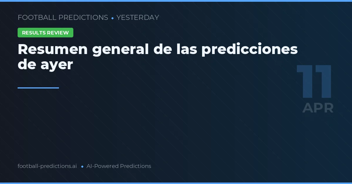 Resumen general de las predicciones de ayer