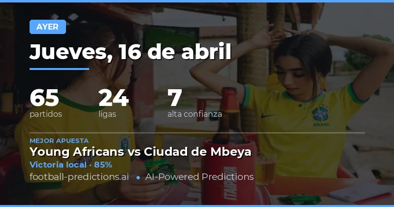 Resumen general de los partidos del 16 de abril