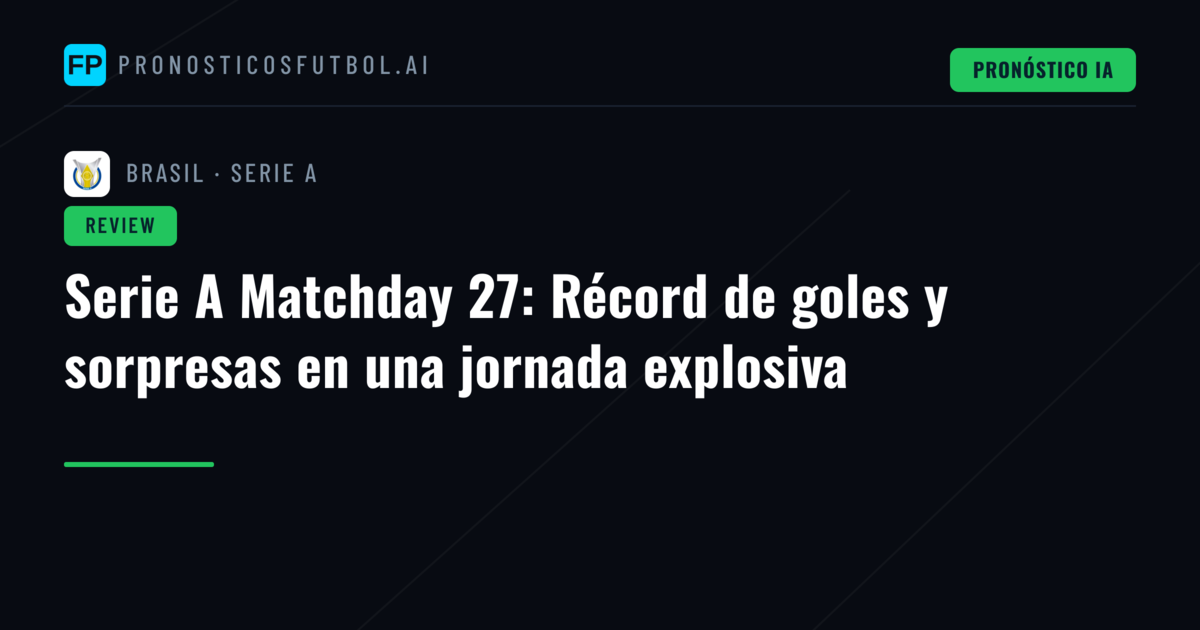 Serie A Matchday 27: Récord de goles y sorpresas en una jornada explosiva