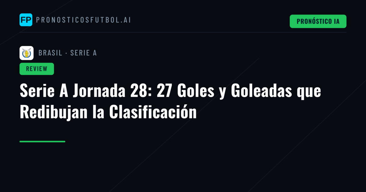 Serie A Jornada 28: 27 Goles y Goleadas que Redibujan la Clasificación