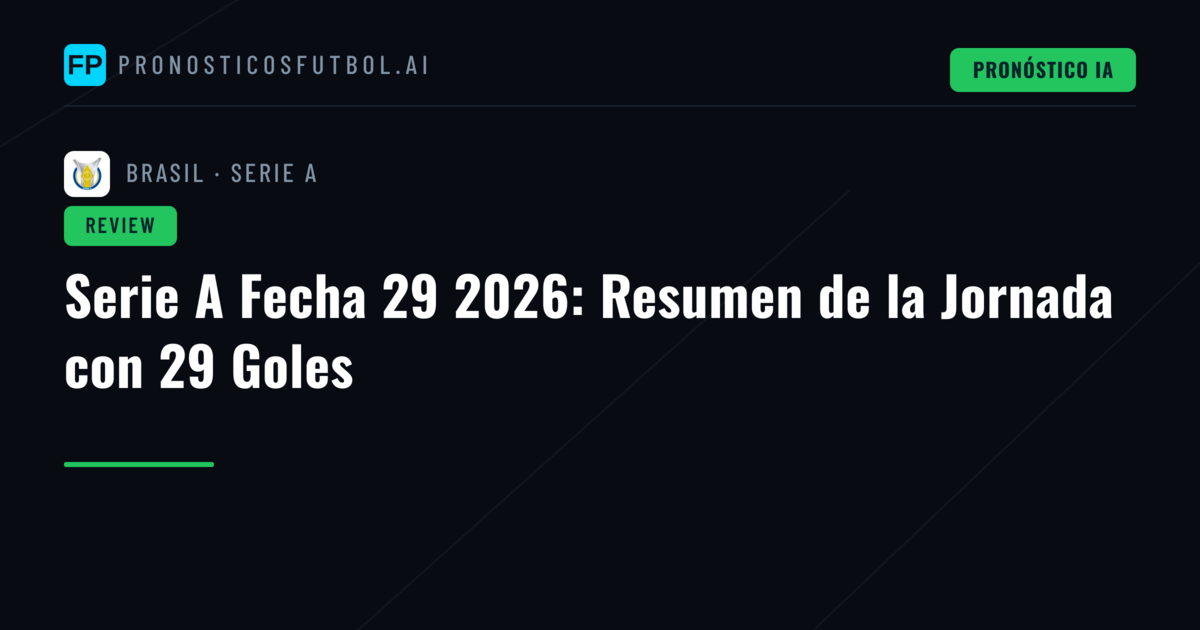 Serie A Fecha 29 2026: Resumen de la Jornada con 29 Goles