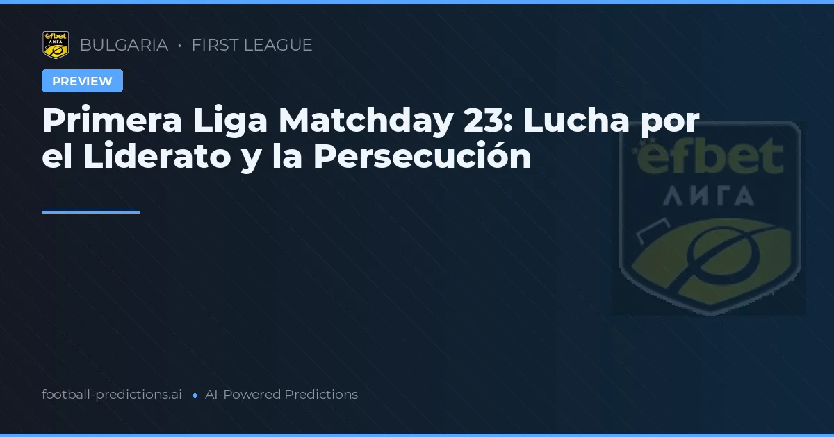 Primera Liga Matchday 23: Lucha por el Liderato y la Persecución