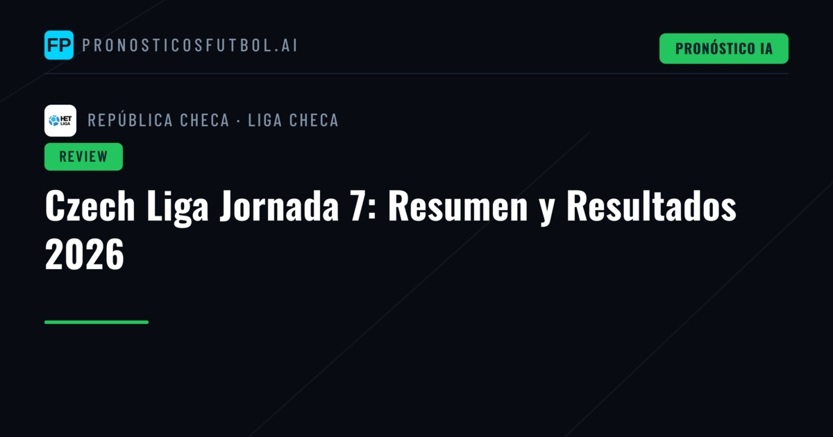 Czech Liga Jornada 7: Resumen y Resultados 2026