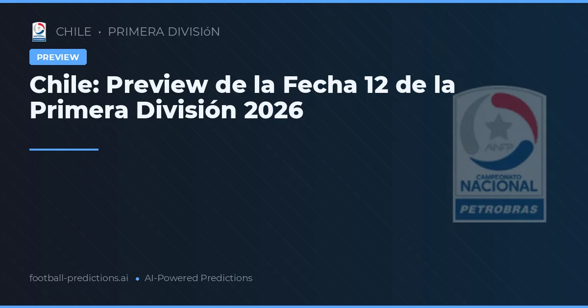 Chile: Preview de la Fecha 12 de la Primera División 2026