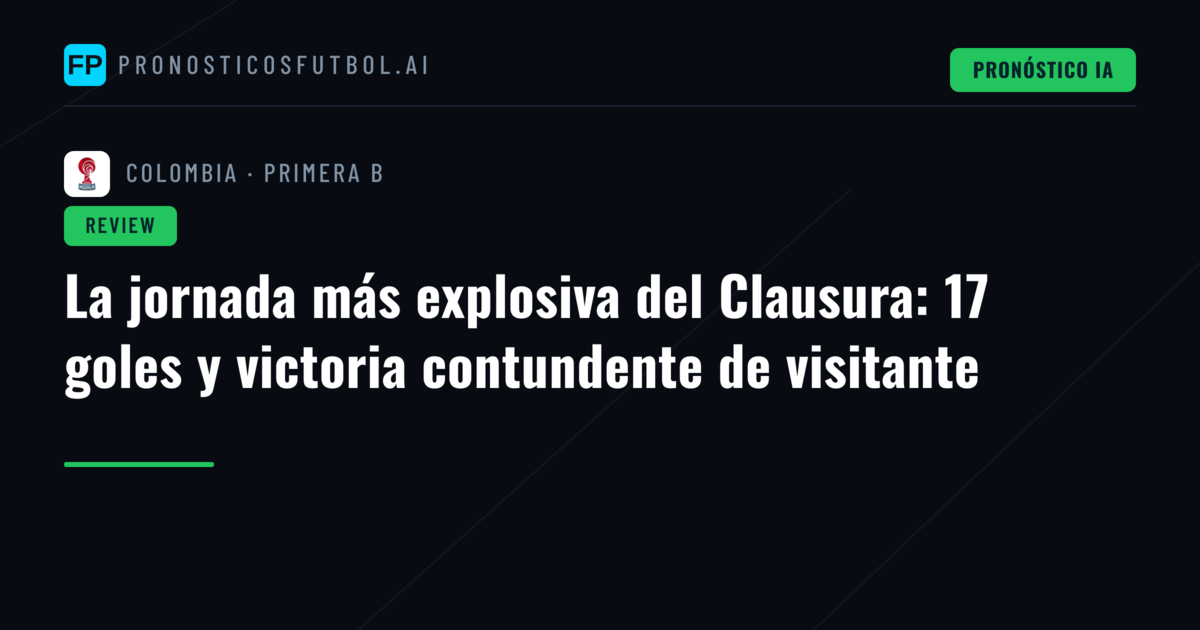 La jornada más explosiva del Clausura: 17 goles y victoria contundente de visitante