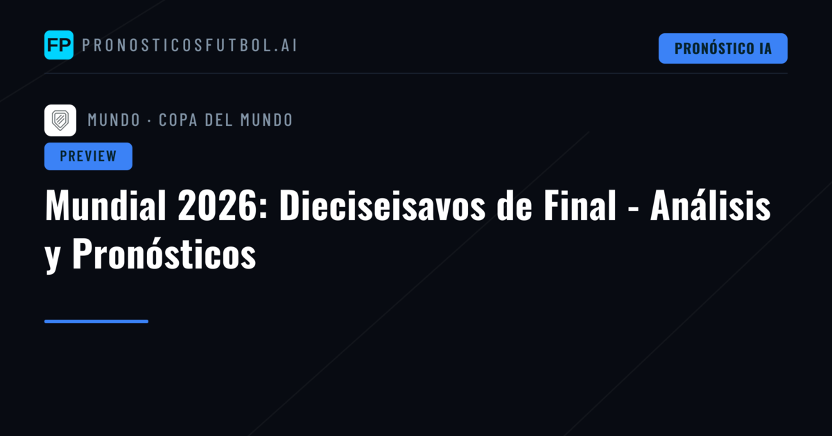 Mundial 2026: Dieciseisavos de Final - Análisis y Pronósticos