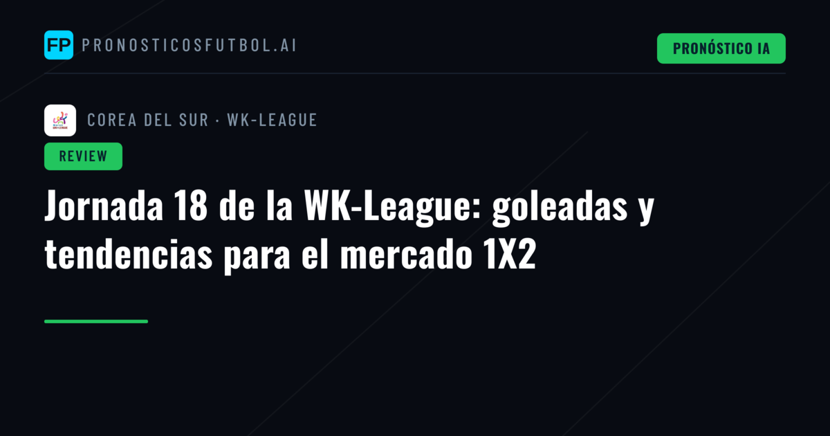 Jornada 18 de la WK-League: goleadas y tendencias para el mercado 1X2