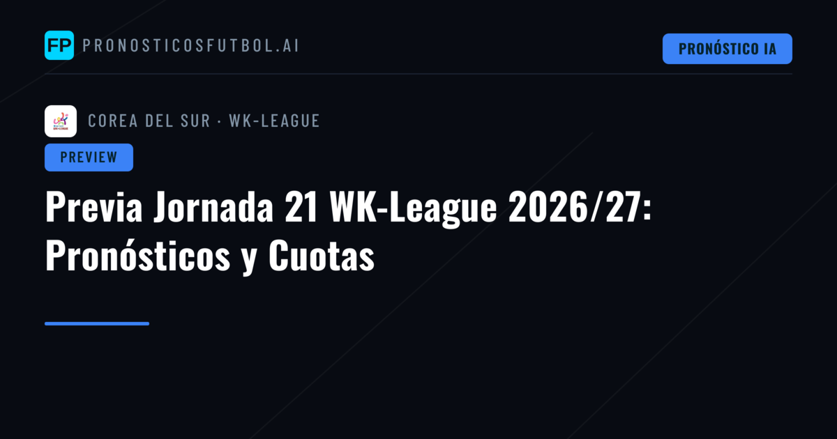 Previa Jornada 21 WK-League 2026/27: Pronósticos y Cuotas