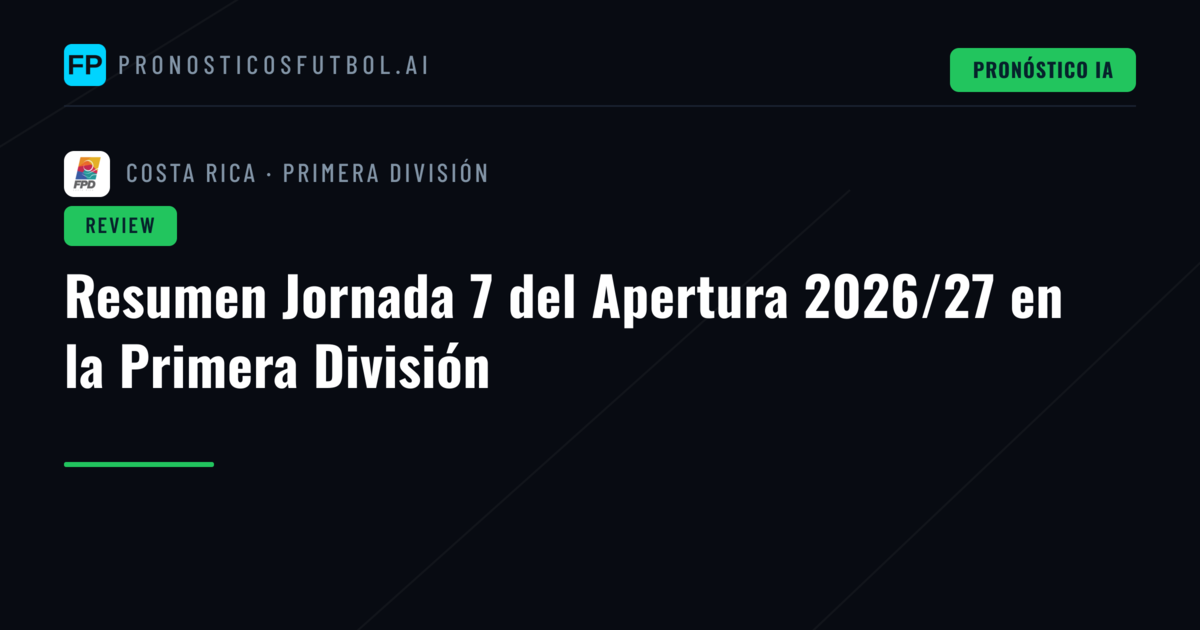 Resumen Jornada 7 del Apertura 2026/27 en la Primera División