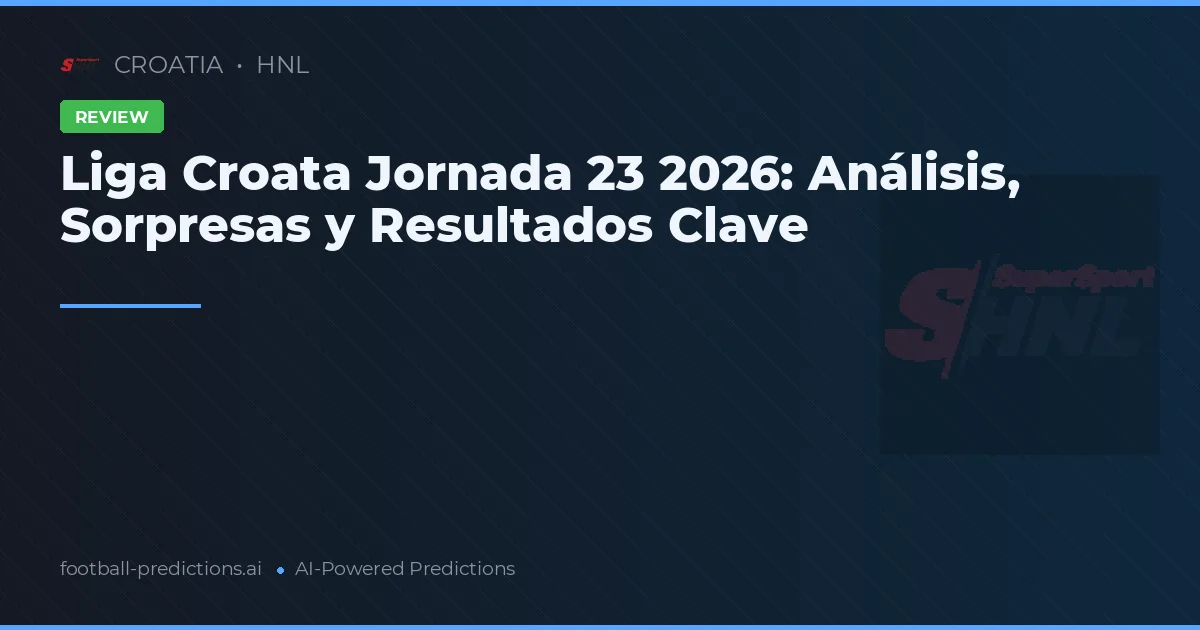 Liga Croata Jornada 23 2026: Análisis, Sorpresas y Resultados Clave