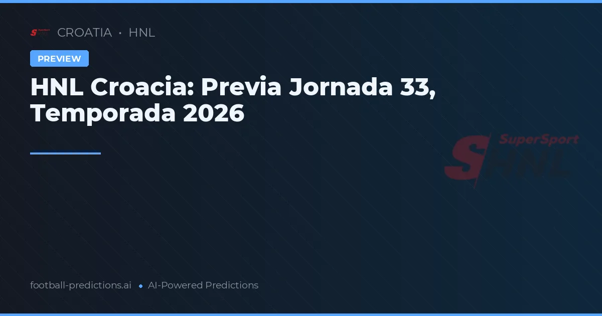 HNL Croacia: Previa Jornada 33, Temporada 2026
