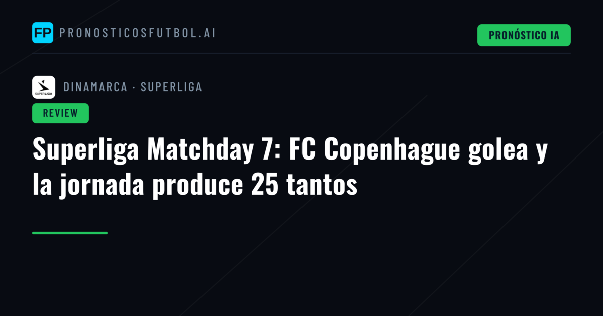 Superliga Matchday 7: FC Copenhague golea y la jornada produce 25 tantos