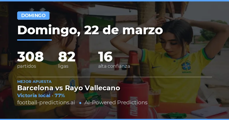 Partidos del Domingo 22 Mar 2026: Un Día Lleno de Oportunidades