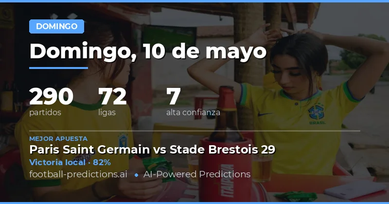 Predicciones de Fútbol para el Domingo 10 de mayo de 2026