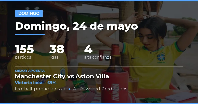 Predicciones de Fútbol para el Domingo 24 May 2026