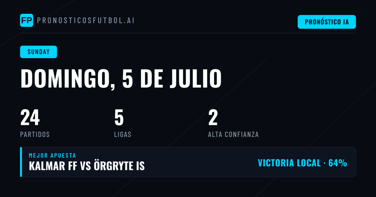 Pronósticos para el Domingo 5 de Julio de 2026