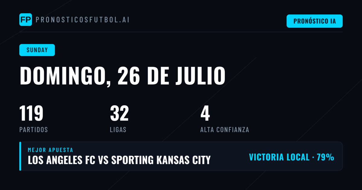 Mejores Picks para Domingo 26 Jul 2026