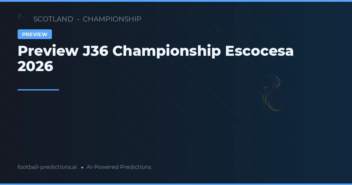 Preview J36 Championship Escocesa 2026