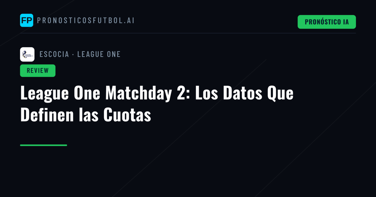 League One Matchday 2: Los Datos Que Definen las Cuotas