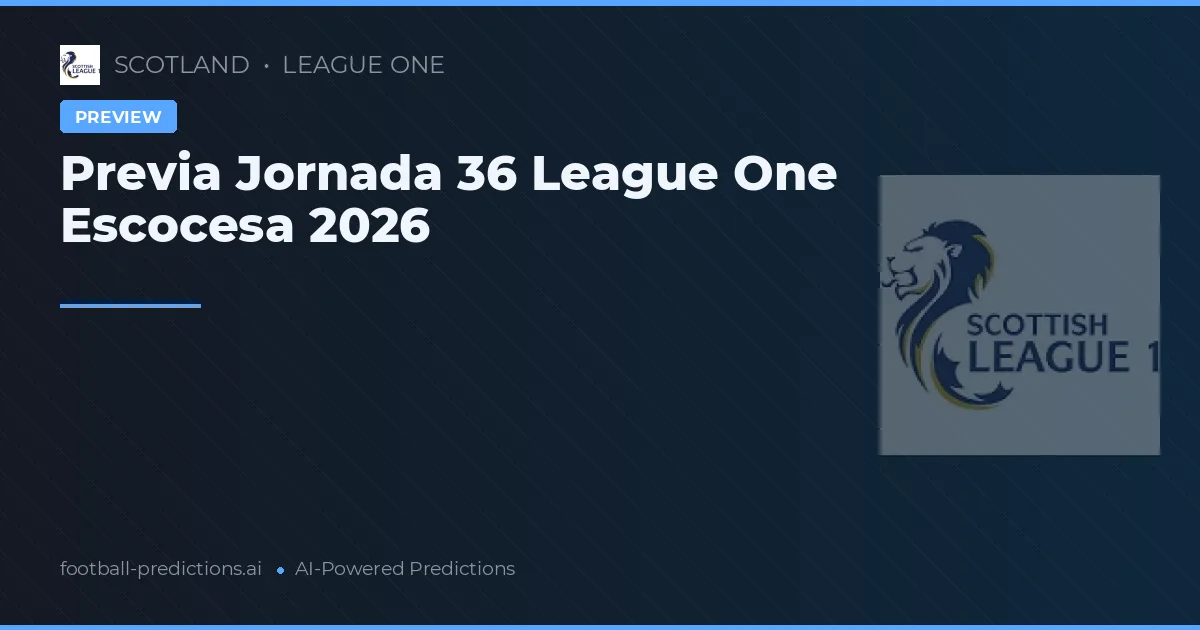 Previa Jornada 36 League One Escocesa 2026
