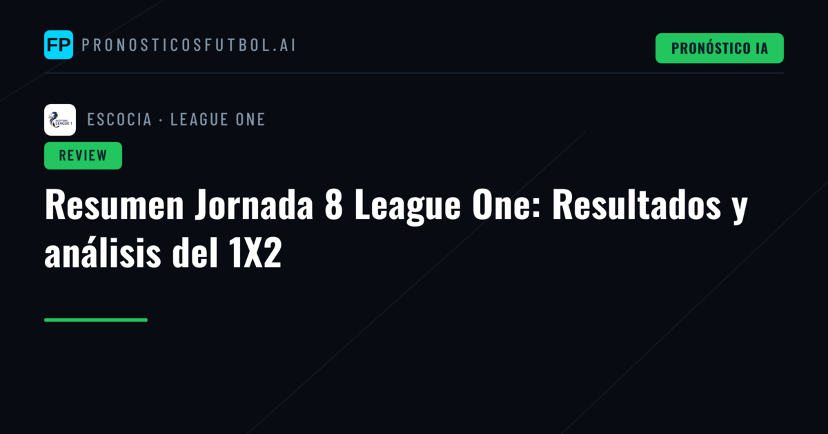 Resumen Jornada 8 League One: Resultados y análisis del 1X2