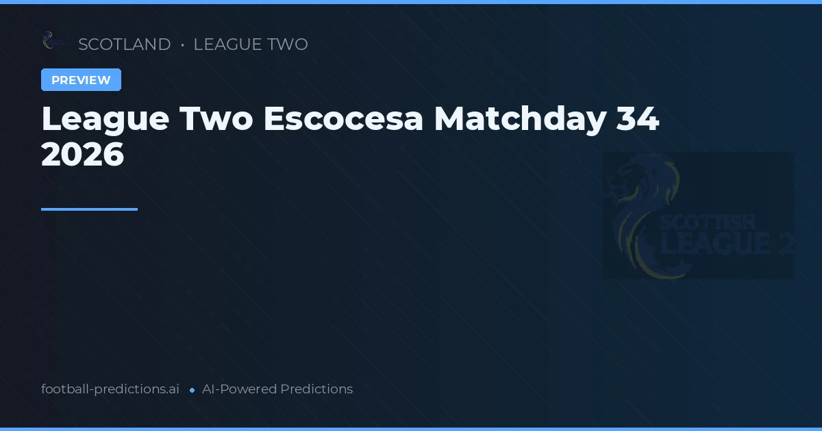 League Two Escocesa Matchday 34 2026