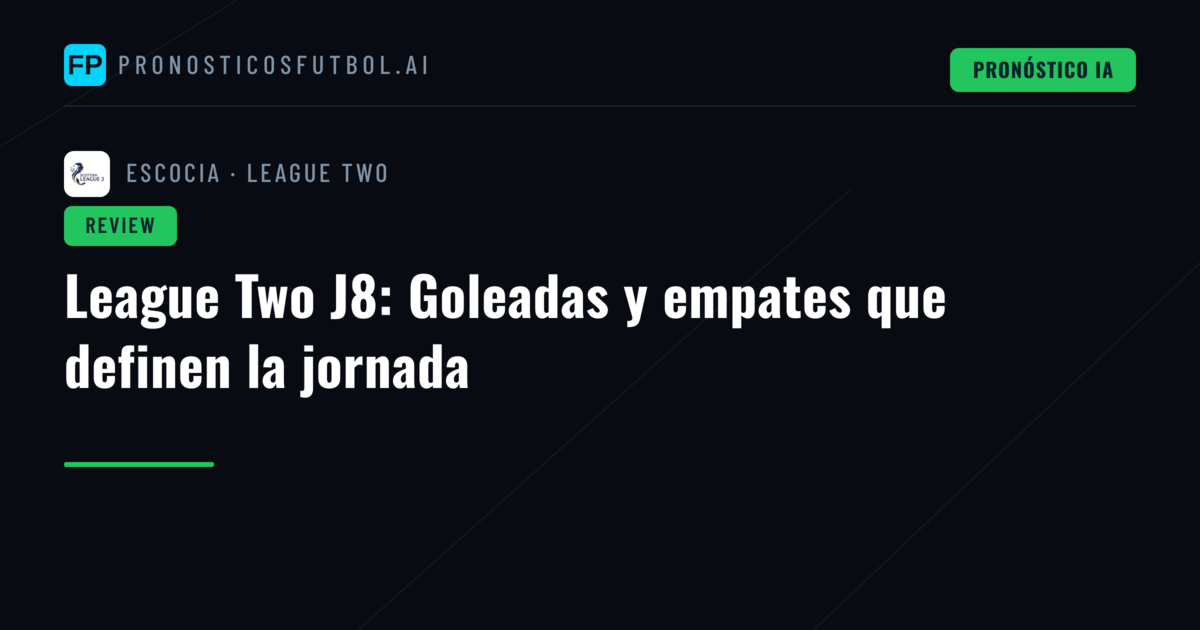 League Two J8: Goleadas y empates que definen la jornada