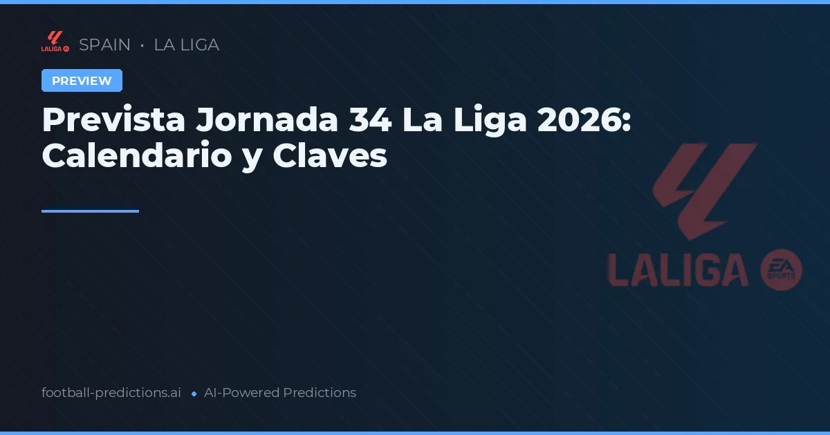 Prevista Jornada 34 La Liga 2026: Calendario y Claves