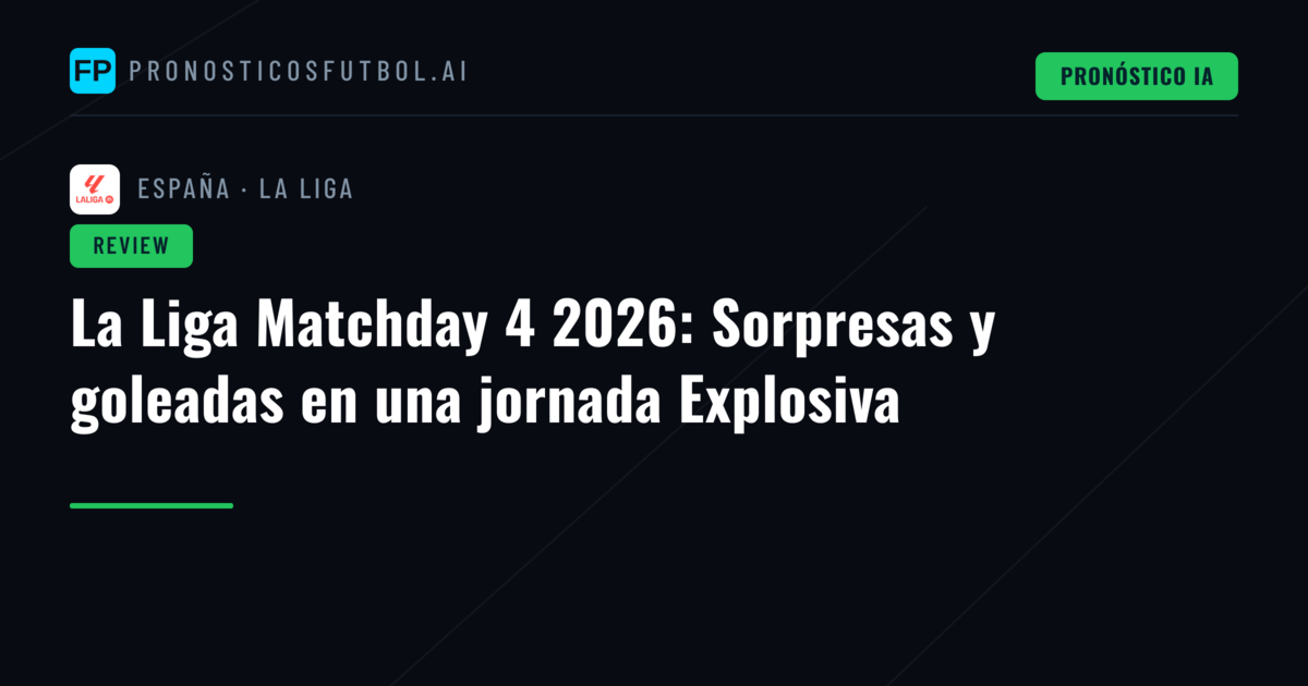 La Liga Matchday 4 2026: Sorpresas y goleadas en una jornada Explosiva