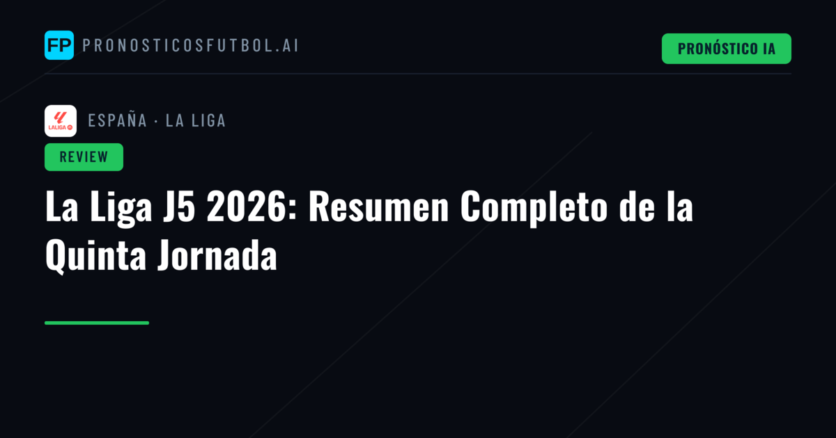 La Liga J5 2026: Resumen Completo de la Quinta Jornada