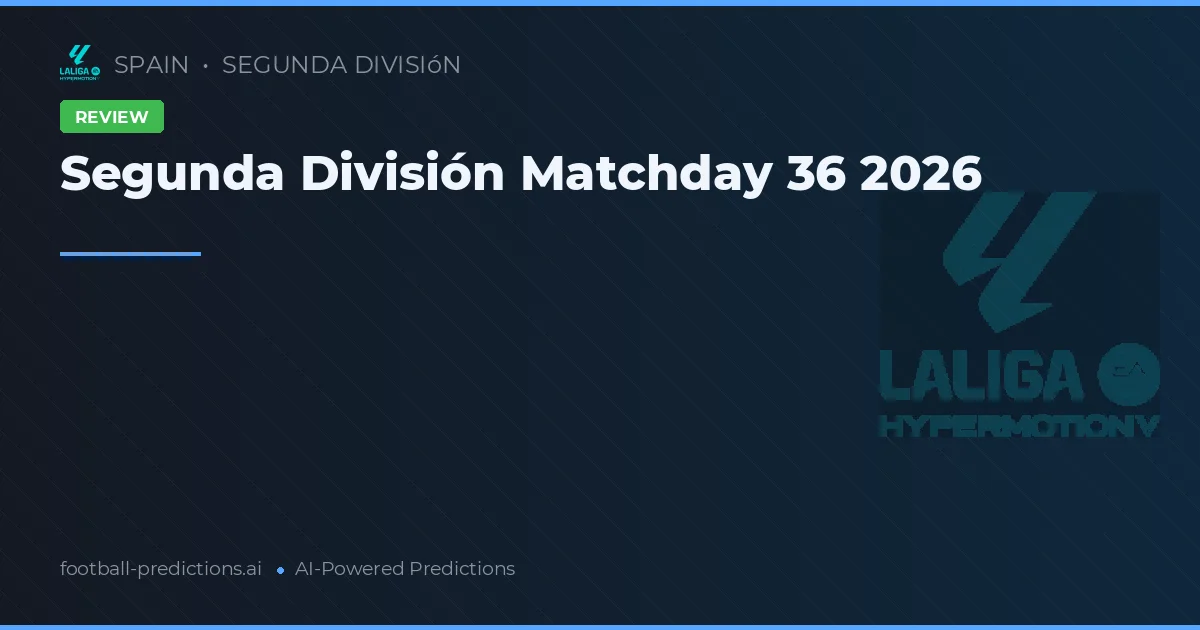 Segunda División Matchday 36 2026