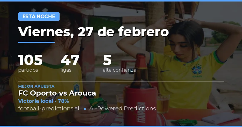Pronósticos futbolísticas 27 febrero 2026: mejores apuestas y análisis detallado