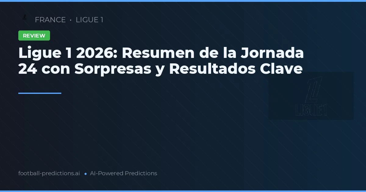 Ligue 1 2026: Resumen de la Jornada 24 con Sorpresas y Resultados Clave