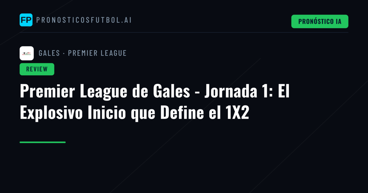 Premier League de Gales - Jornada 1: El Explosivo Inicio que Define el 1X2