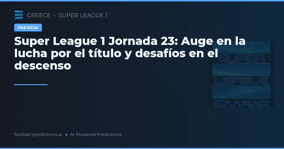 Super League 1 Jornada 23: Auge en la lucha por el título y desafíos en el descenso