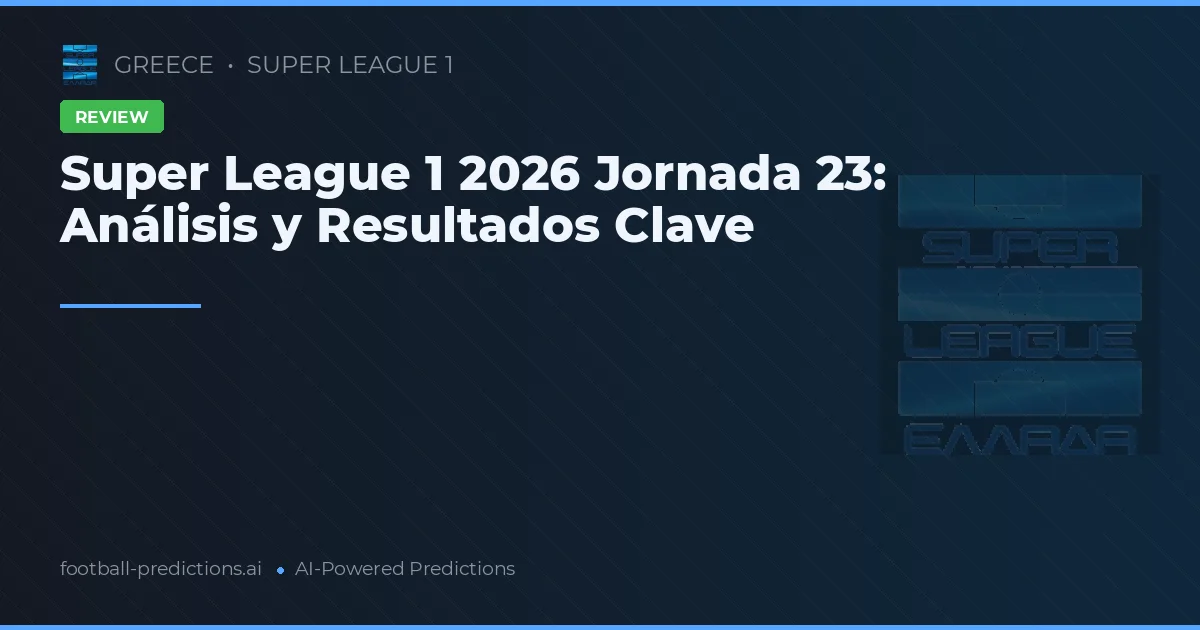 Super League 1 2026 Jornada 23: Análisis y Resultados Clave