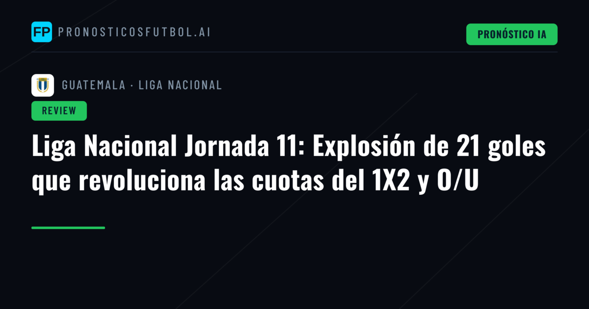 Liga Nacional Jornada 11: Explosión de 21 goles que revoluciona las cuotas del 1X2 y O/U