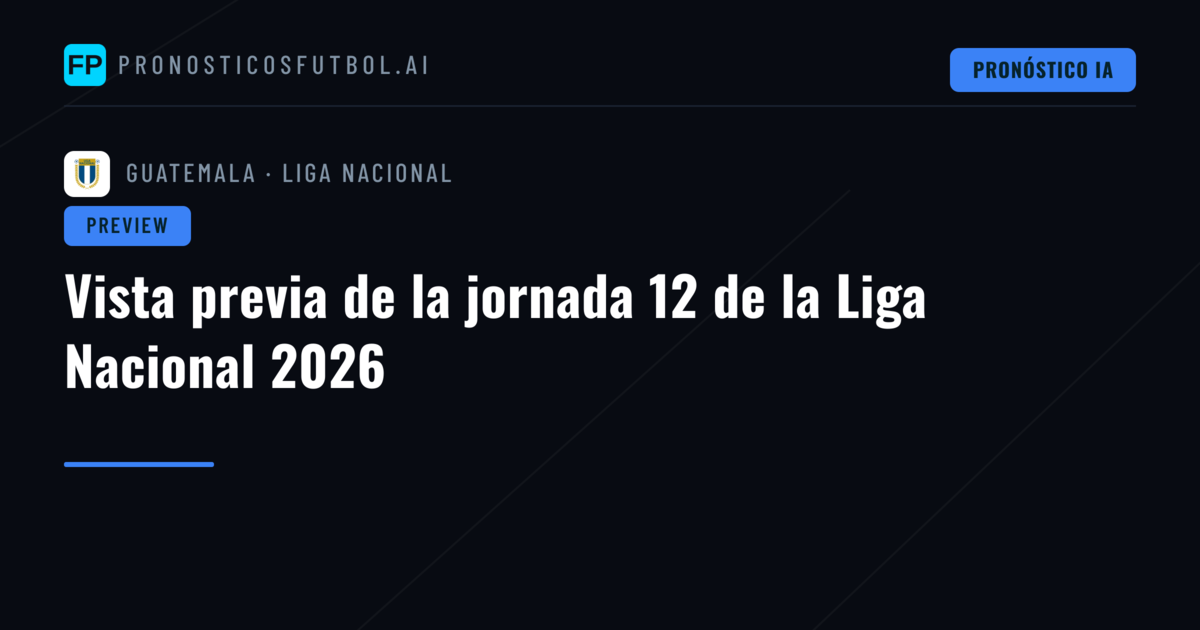 Vista previa de la jornada 12 de la Liga Nacional 2026