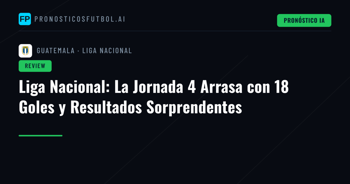 Liga Nacional: La Jornada 4 Arrasa con 18 Goles y Resultados Sorprendentes
